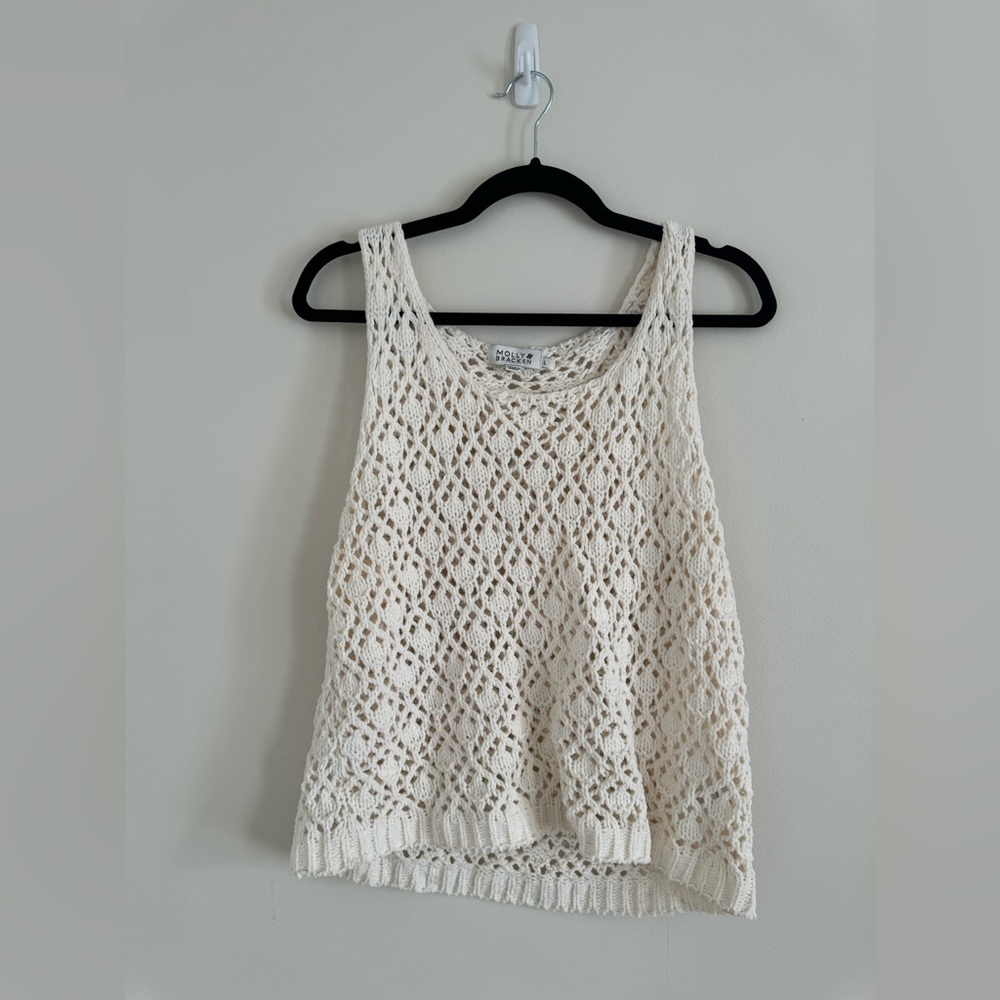 Cream Crochet Tank